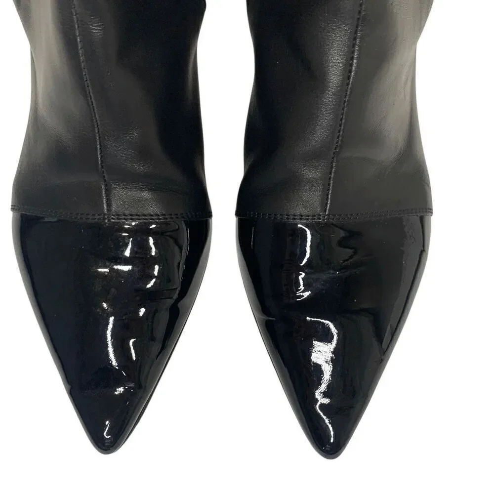 Louis Vuitton Monogram Patent Leather Boots EU 38.5 US 8.5 Black Ankle Booties